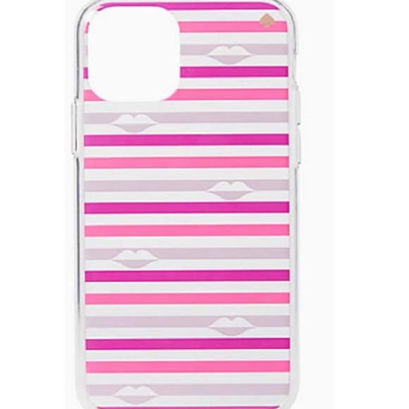 NEW Kate Spade New York Lips with Stripe Phone Case Pink Clear iPhone 11 PRO - Picture 3 of 6